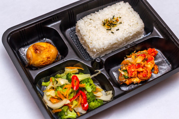 Healthy diet food menu in bento box