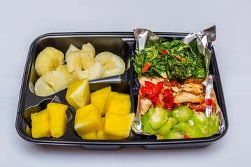 Healthy diet food menu in bento box