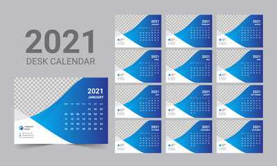 Desk Calendar 2021 Template
