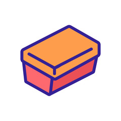 rectangular lunch box icon vector. rectangular lunch box sign. color symbol illustration