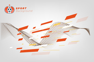 Abstract sports background.Dynamic particles. Modern science and technology element