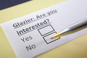 One person is answering question about glazier.