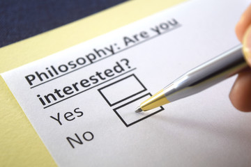 One person is answering question about philosophy.