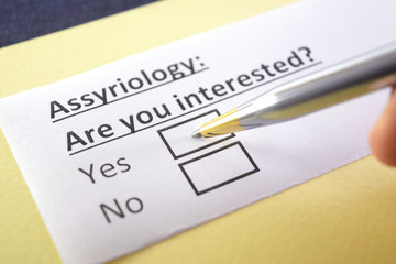 Obraz premium One person is answering question about assyriology.