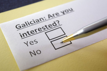 One person is answering question about Galician.