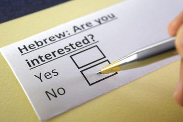 One person is answering question about hebrew.