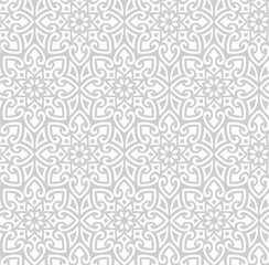 Gray pattern in oriental style. Suitable for curtains, wallpaper, fabric, tile, wrapping paper.