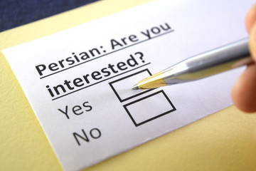 Obraz premium One person is answering question about persian.