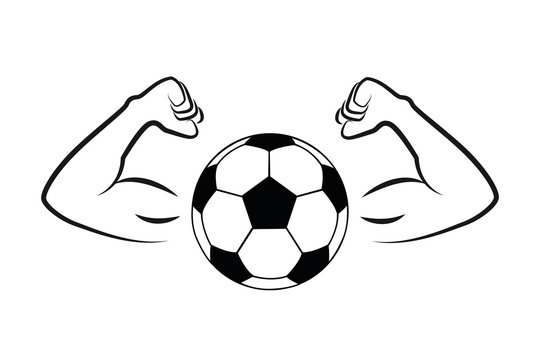 strong football soccer with muscular arms vector illustration EPS10