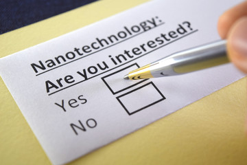 Fototapeta premium One person is answering question about nanotechnology.