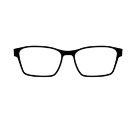 Fototapeta premium Eye glasses vector icon. Illustration flat style, silhouette isolated on white background.