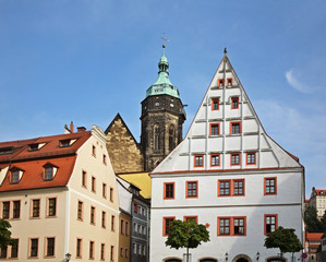 Fototapeta premium Market square - Am Markt in Pirna. State of Saxony. Germany