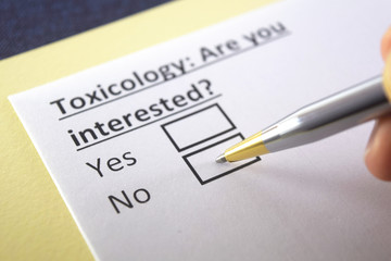 Fototapeta premium One person is answering question about toxicology.