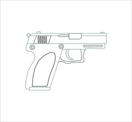 police pistol. Illustration for web and mobile design.
