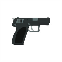 police pistol. Illustration for web and mobile design.