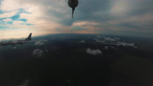 Bombers fly next to each other