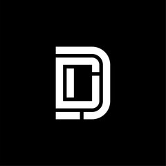 Vector Double Line Cuts Logo Letter D