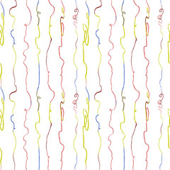 Vector modern seamless background with colorful hand drawn vertical lines, doodles. Use it for wallpaper, textile print, pattern fills, web, surface texture, wrapping paper, design of presentation