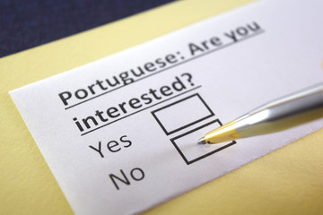 One person is answering question about portuguese.