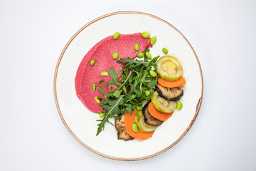 Vegan salad on a white background