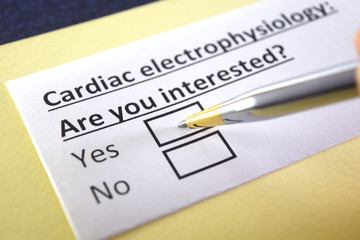 Fototapeta premium One person is answering question about cardiac electrophysiology.