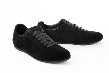 Black men shoes on white background  isolated