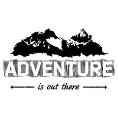 Vector print for clothes. Adventure is out there.