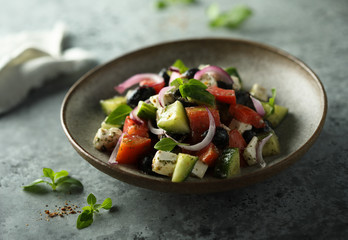 Traditional homemade Greek salad