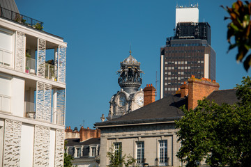 Aerial view on the Tour de Bretagne, tallest building in the city