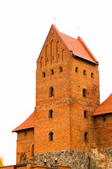 Trakai castle view, red castle, Lithuania 