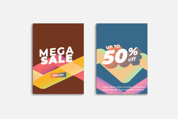 Mega Sale banner. Sale banner template design. Flash sale special offer set, vector