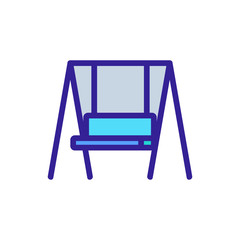 hanging swing bench icon vector. hanging swing bench sign. color symbol illustration