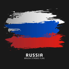 Russian Flag with brush style. Brush Stroke Russia Flag