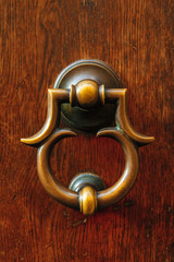 Original beautiful handles of old doors.Details