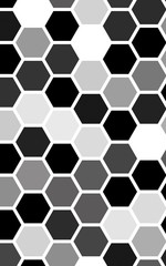 White honeycomb with a gradient color. Isometric geometry. 3D illustration