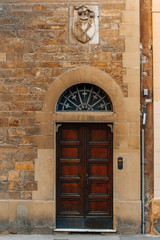 Fototapeta premium Old wooden doors. Exterior. European city