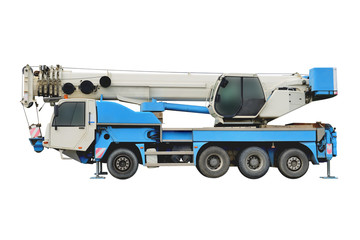 mobile crane isolated on white background