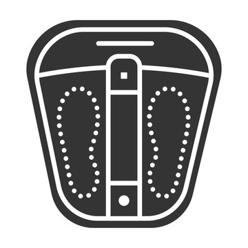 recommend clip art: Foot bath black glyph icon. Pedicure electric instrument. Nail service. SPA, Beauty industry. Pictogram for web page, promo. UI UX GUI design element.
