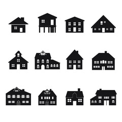 Set Of 12 House Icons