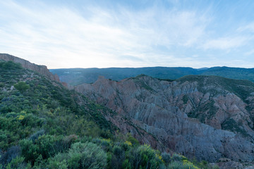 mountainous landscape with badlands in southern Spain