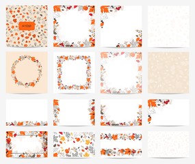 Cover design with autumn leaves pattern. Design for poster, card, invitation, placard, brochure, flyer. Vector.