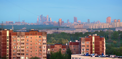 Evening city at sunset. Moscow, Russia