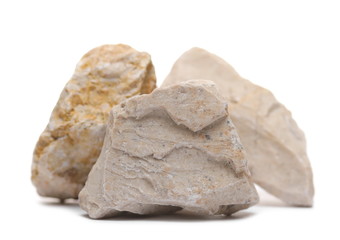 Decorative rocks, stones isolated on white background