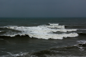 Seascape waves in storm, Black sea, Georgia 