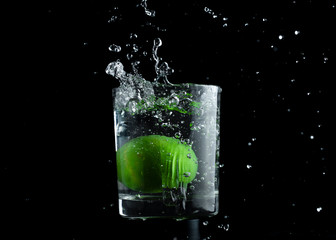 water splash in glass