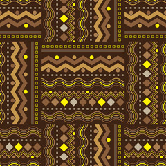 Seamless African Line and Zigzag Design Pattern