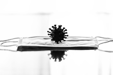 coronavirus model isolated on white background, micro virus photo