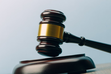 Judge Gavel on a wooden table. The concept of law. sentence, justice