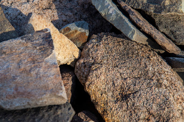 Background of wild stones in a heap.