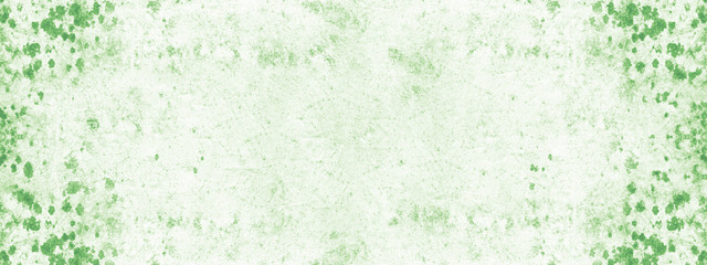 Abstract green pastel painted spotted watercolor paper texture background banner panorama